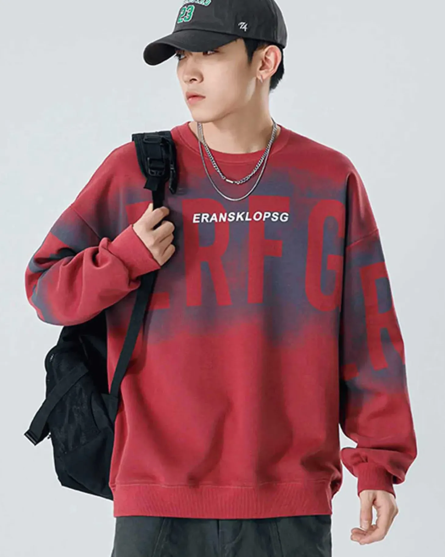Letter Detail Cotton Sweatshirt