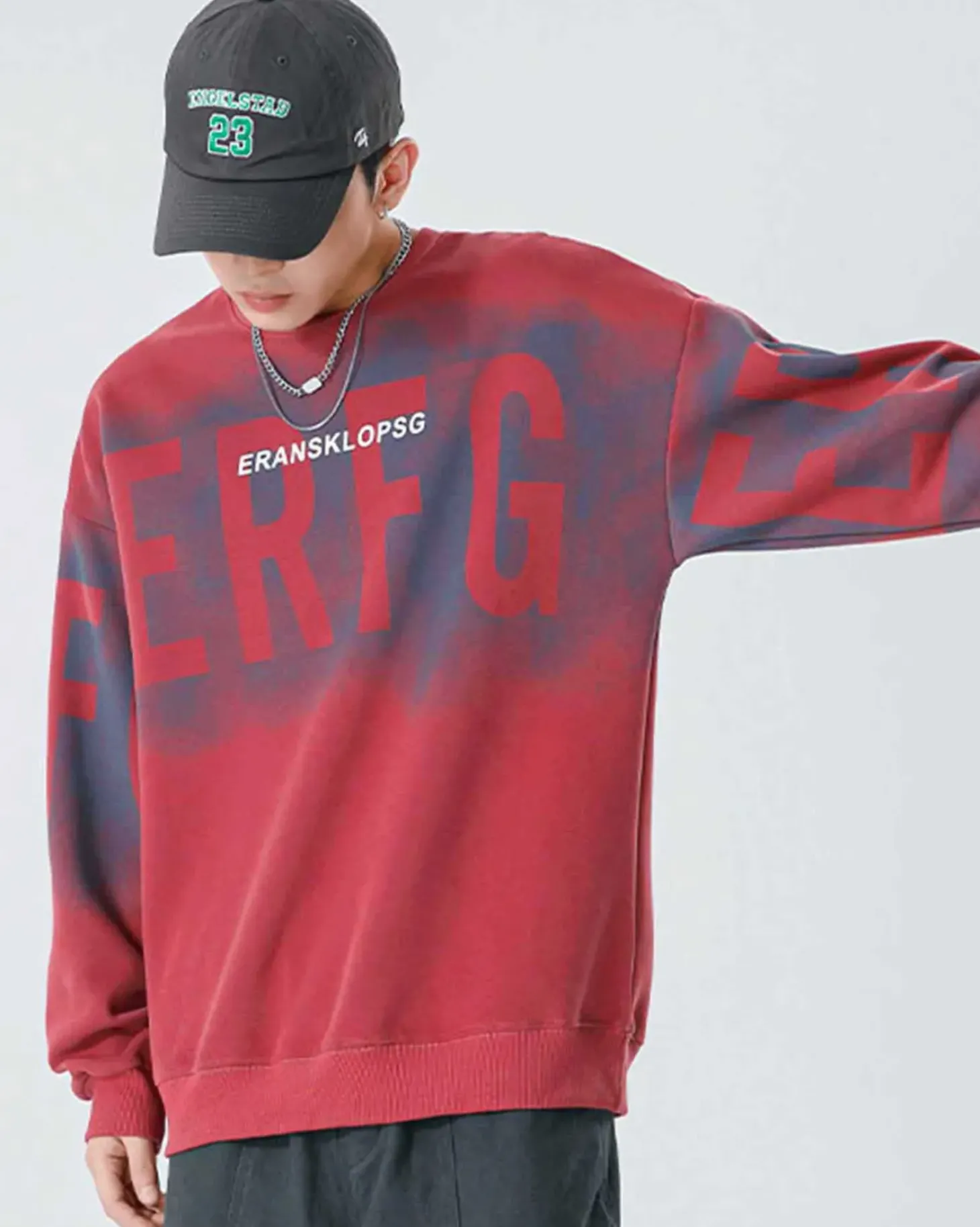 Letter Detail Cotton Sweatshirt