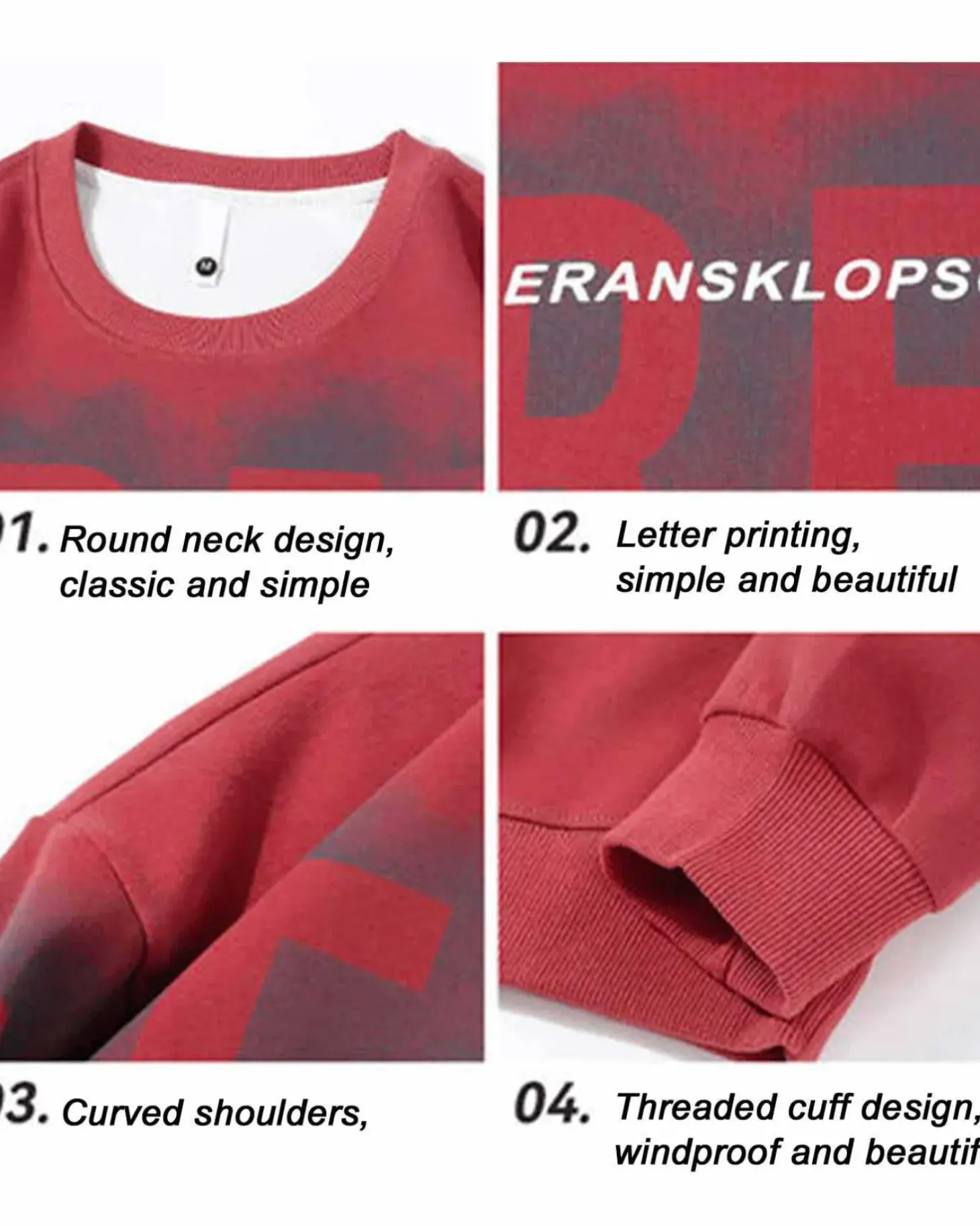 Letter Detail Cotton Sweatshirt