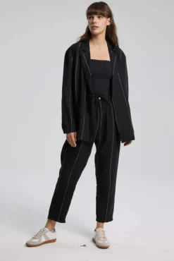 Linen Striped Blazer Set