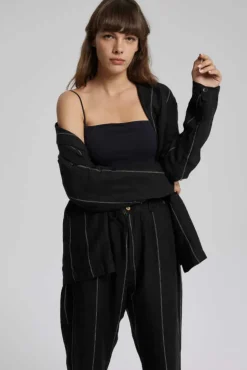 Linen Striped Blazer Set