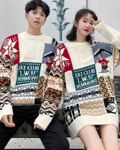 Loose-Cut Colorblock Crew Jumper