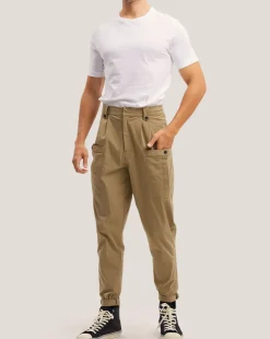 Mid Waist Tapered Leg Pants
