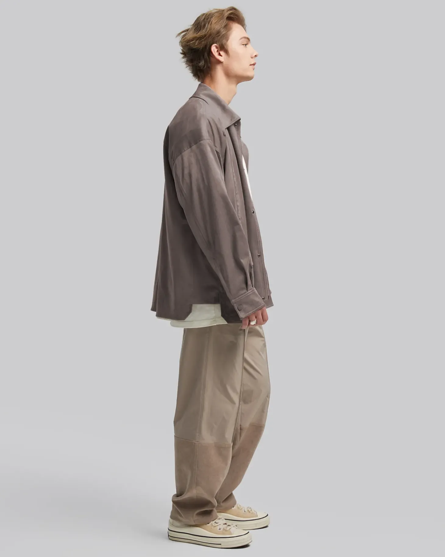 Multi-Pocket Suede-Like Jacket