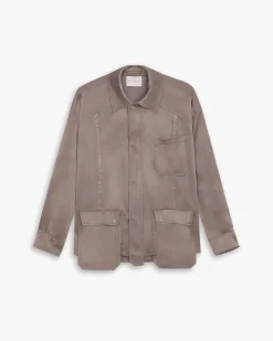 Multi-Pocket Suede-Like Jacket