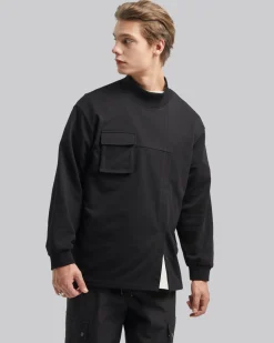 Off Center Pleat Sweatshirt