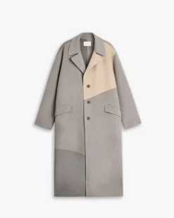 Paneled Cashmere Coat