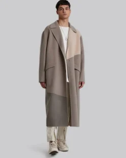 Paneled Cashmere Coat Set