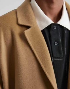 Paneled Duo-Chromatic Cashmere Coat