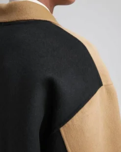 Paneled Duo-Chromatic Cashmere Coat