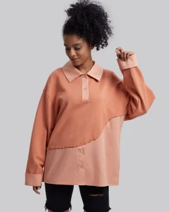 Paneled Oversize Polo-Shirt
