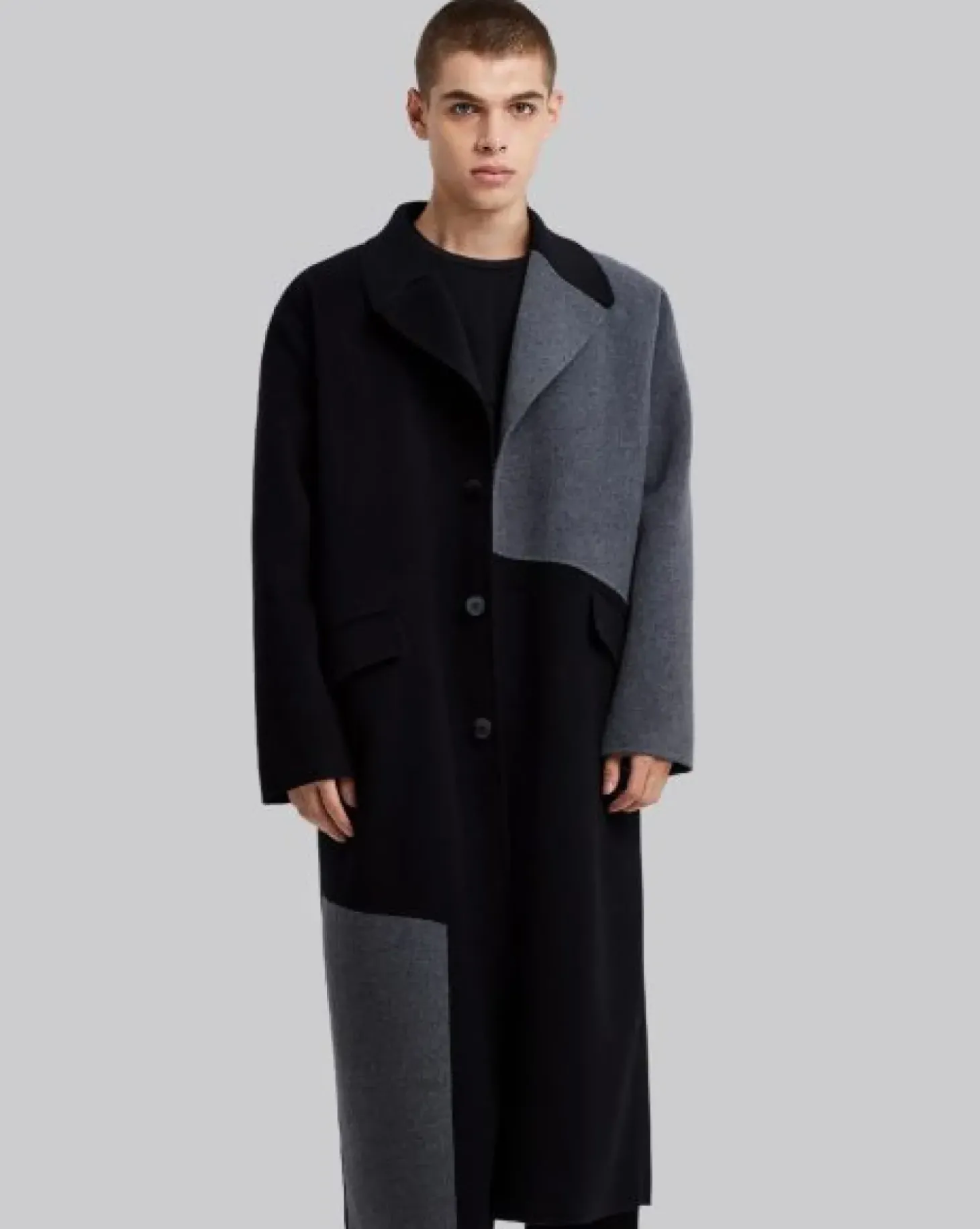 Paneled Pure Wool Coat Set