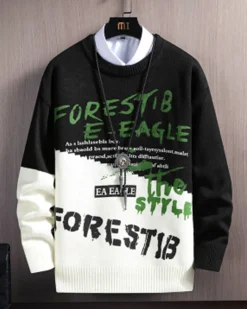 Printed Colorblock Knit Jumper
