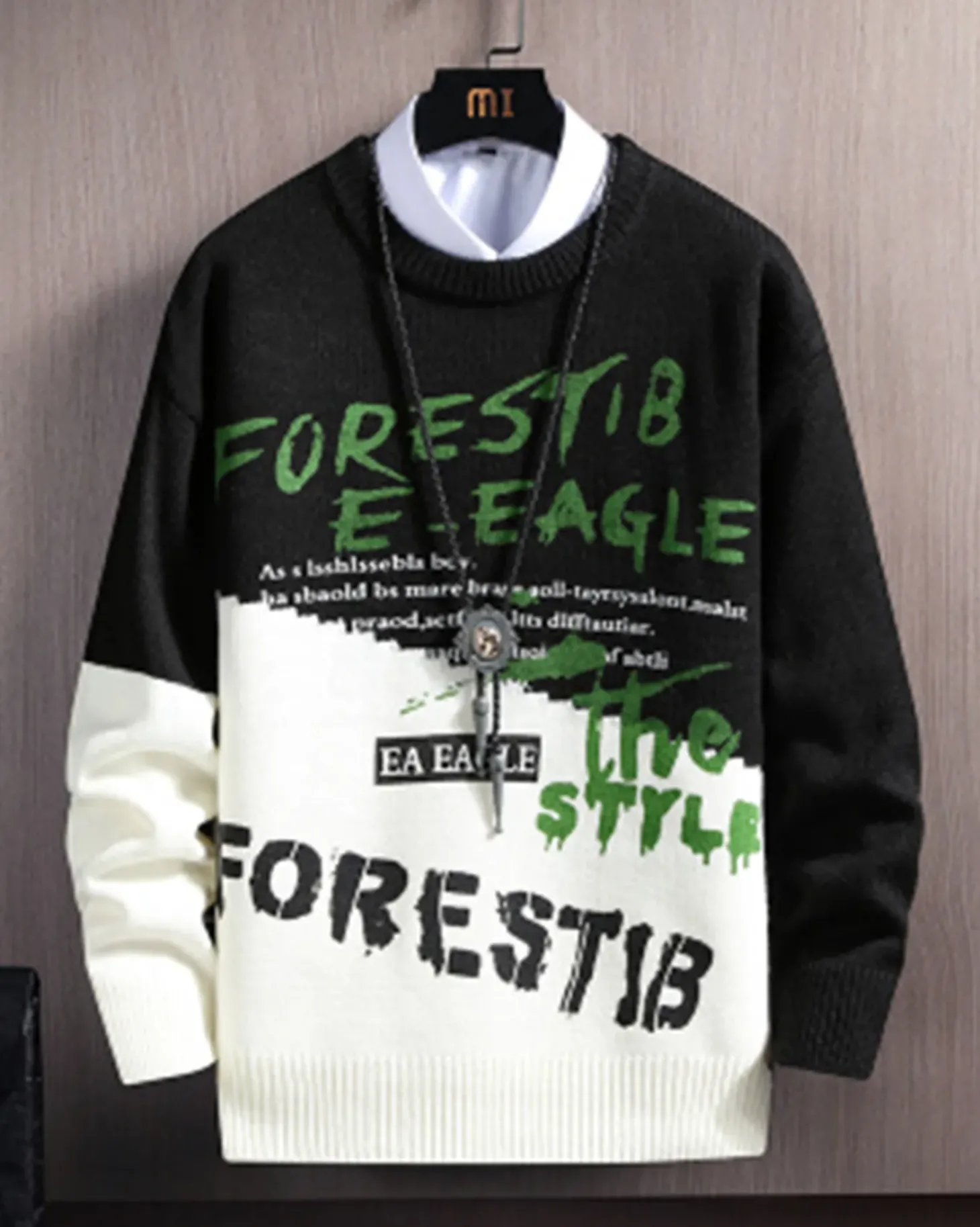 Printed Colorblock Knit Jumper