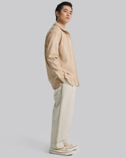 Pristine Faux-Leather Outer-Shirt