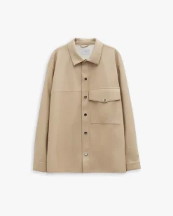 Pristine Faux-Leather Outer-Shirt