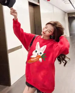 Rabbit & Carrot Crewneck Cotton Sweatshit