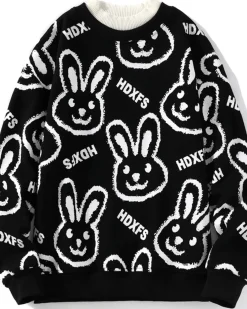 Rabbit Cotton Crewneck Sweatshirt