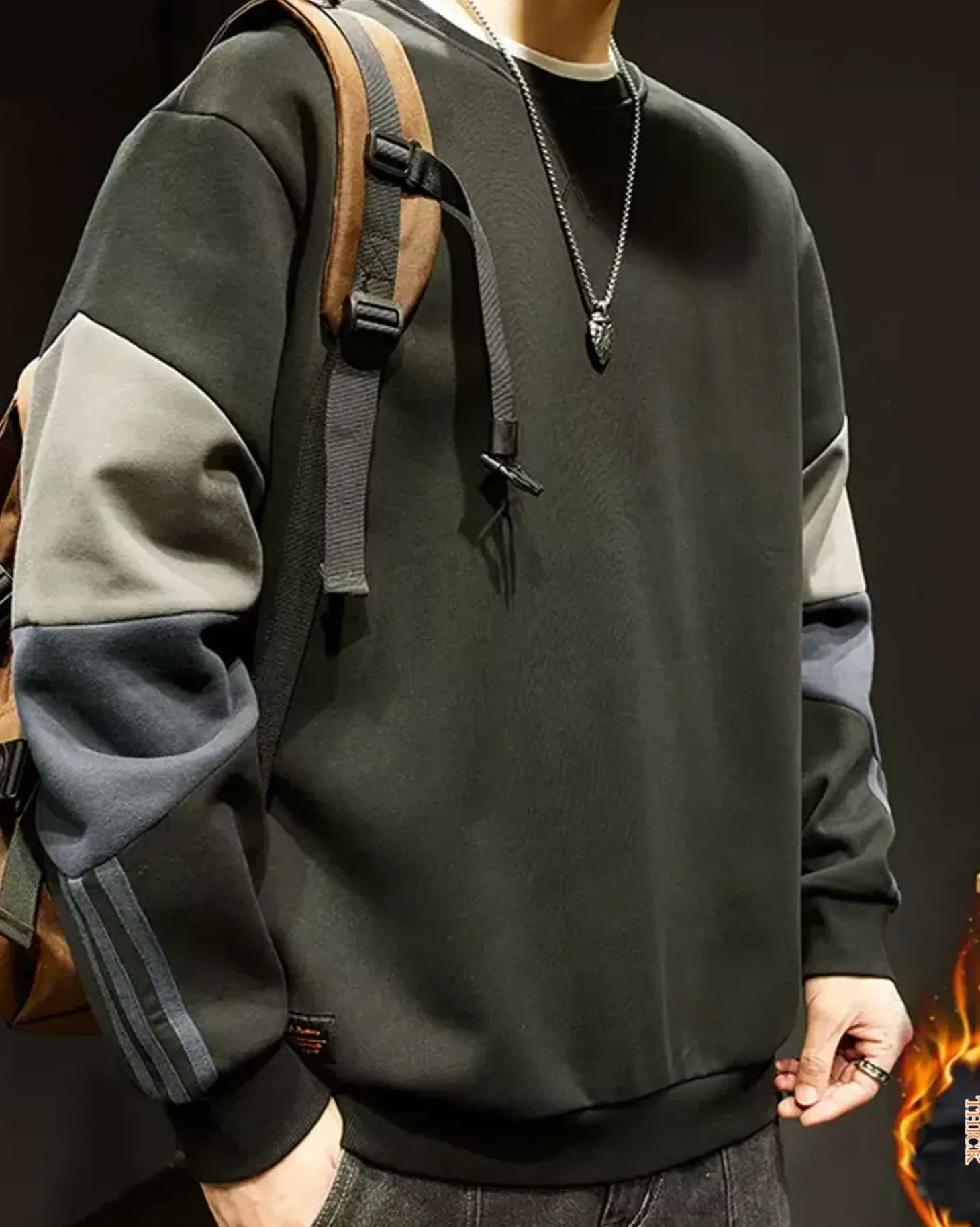 Relaxed Crewneck Cotton Pullover