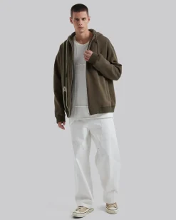 Side-Tape Zip Up Hoodie