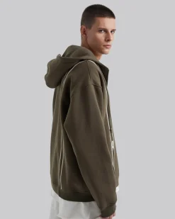 Side-Tape Zip Up Hoodie