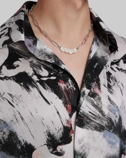 Silk Brushstroke-Print Shirt