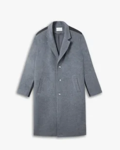Single-Faced Paneled Wool Coat
