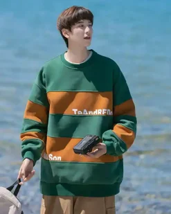 Striped Cotton Crewneck Sweatshirt