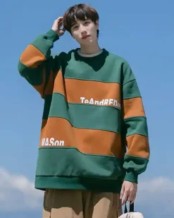 Striped Cotton Crewneck Sweatshirt