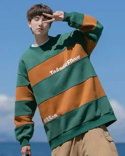 Striped Cotton Crewneck Sweatshirt