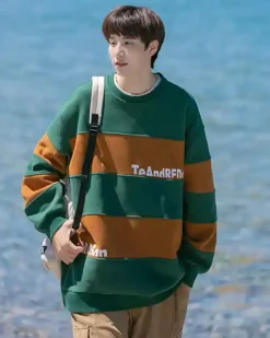 Striped Cotton Crewneck Sweatshirt