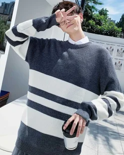 Striped Crewneck Knit Jumper