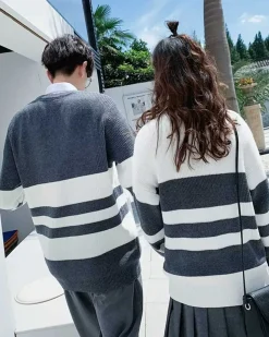 Striped Crewneck Knit Jumper