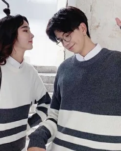 Striped Crewneck Knit Jumper