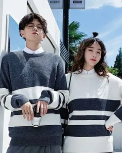 Striped Crewneck Knit Jumper