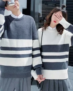 Striped Crewneck Knit Jumper