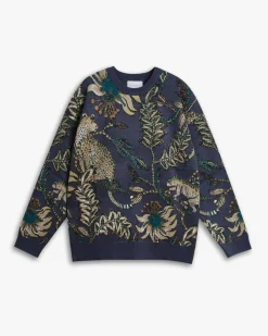 Sweatshirt With Animal & Plant Graphics