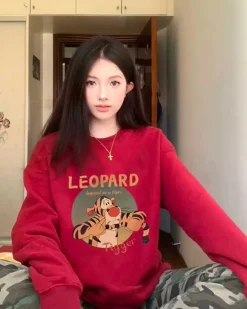 Tiger Print Crewneck Sweatshirt