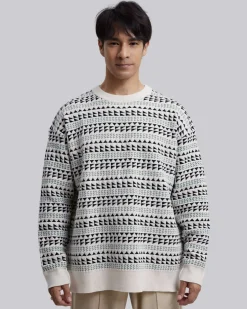 Triangle Pattern Ribbed Sweater