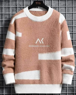 Two-Tone Crewneck Knit Jumper