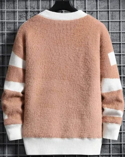 Two-Tone Crewneck Knit Jumper