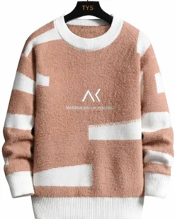 Two-Tone Crewneck Knit Jumper