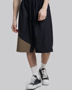 Two-Tone Draping Shorts