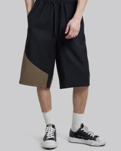 Two-Tone Draping Shorts