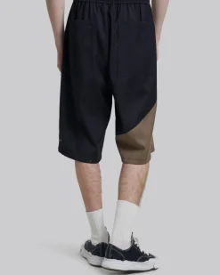 Two-Tone Draping Shorts