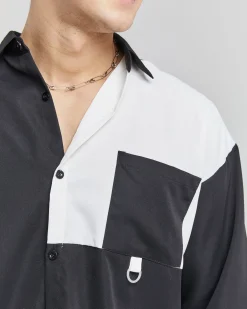 Two-Tone Patchwork Shirt