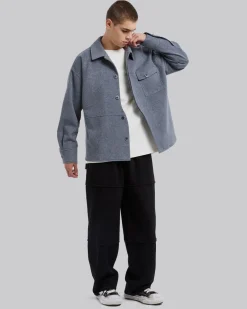 Unique Front-Closure Wool Coat