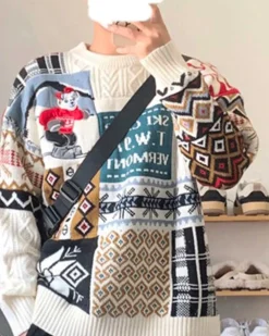 Vintage Cable-Knitted Crew Jumper