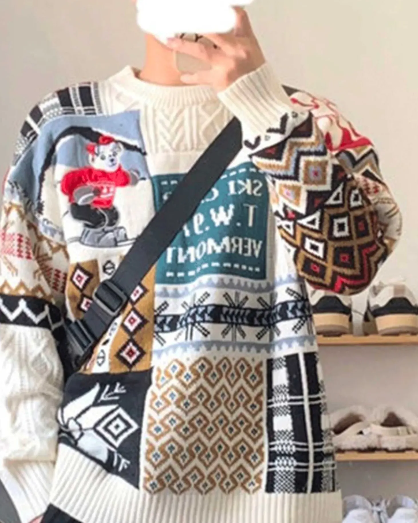 Vintage Cable-Knitted Crew Jumper