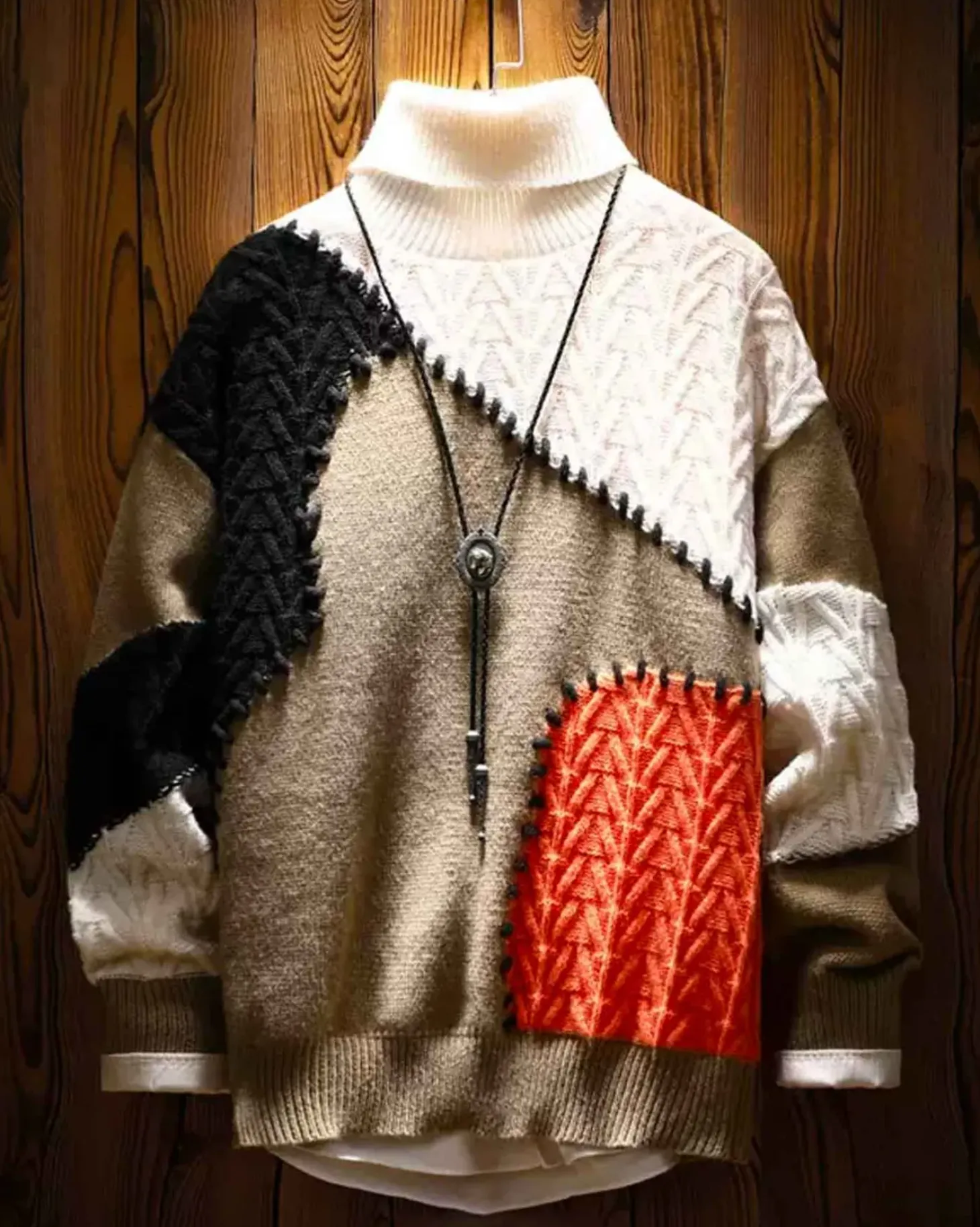 Vintage Patchwork Knit Jumper